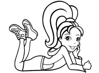 A coloring page of polly pocket
